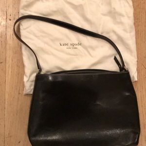 Black leather Kate Spade Purse with cotton bag